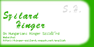 szilard hinger business card